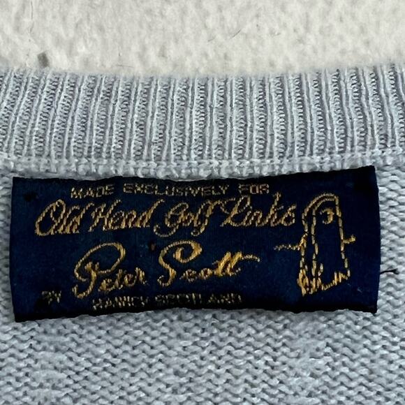 Old Head Golf Peter Scott Mens Teal Blue 100% Cashmere V Neck Sweater Pullover - Picture 7 of 10